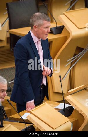 Édimbourg, Royaume-Uni. 30 janvier 2020. Photo : Willie Rennie MSP - leader du Parti libéral-démocrate écossais. Déclaration Ministérielle : Sortie De L'Ue. À la veille du dernier jour de l'adhésion du Royaume-Uni à l'UE, Michael Russell MSP s'adresse au Parlement. Crédit : Colin Fisher/Alay Live News Banque D'Images