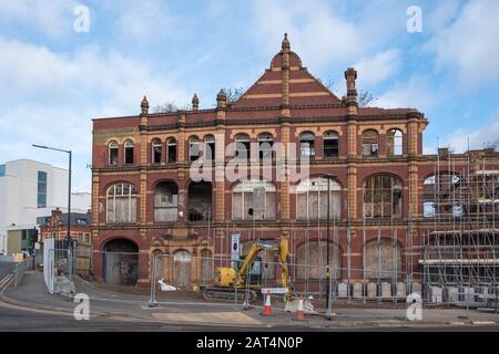 Belmont Works à Belmont Row, Eastside, Birmingham est une ancienne usine de pièces de bicyclettes et est en train d'être redéveloppée par l'Université de Birmingham City Banque D'Images