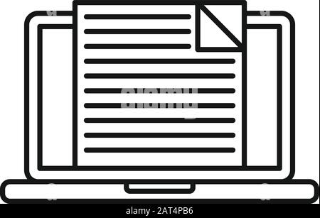 Icône de l'examen de préparation de l'ordinateur portable. Présenter l'icône vectorielle d'examen de préparation d'ordinateur portable pour la conception Web isolée sur fond blanc Illustration de Vecteur