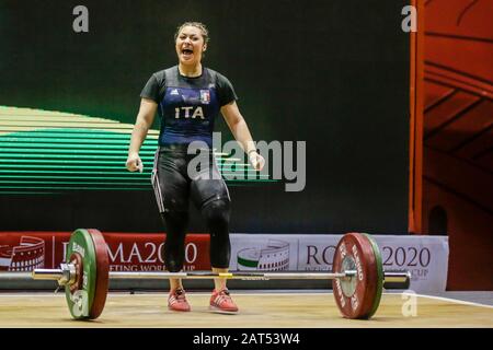 Rome, Italie. 30 janvier 2020. Durante alessia (ita) catégorie 71 kg lors de la coupe du monde IWF Weightlifting 2020, Weightlifting à Rome, Italie, 30 janvier 2020 crédit: Agence de photo indépendante/Alay Live News Banque D'Images