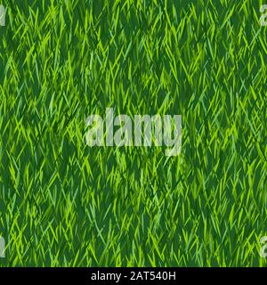 Texture ou arrière-plan de l'herbe verte. Répétition transparente. Texture de la pelouse de printemps. Nouveau fond d'herbe. Illustration de Vecteur