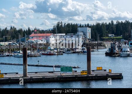 Entrée Au Port Et À La Marina De French Creek Près De Nanaimo, Île De Vancouver (Colombie-Britannique) Banque D'Images