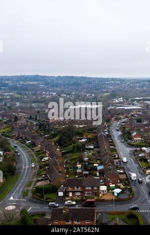 Vue aérienne, images d'un immeuble du conseil, appartements, maisons pour la population croissante, immigration et zones pauvres Banque D'Images