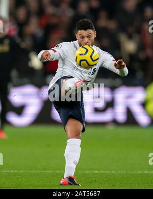 Londres, Royaume-Uni. 29 janvier 2020. Alex Oxlade-Chamberlain de Liverpool lors du match de la première Ligue entre West Ham United et Liverpool au Parc olympique de Londres, Angleterre, le 29 janvier 2020. Photo D'Andy Rowland. Crédit: Images Prime Media / Alay Live News Banque D'Images