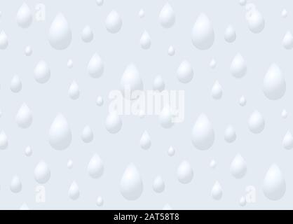 L'eau sans couture fait tomber le motif de dessin abstrait en arrière-plan dans des couleurs gris bleu et blanc. Liquide sur surface humide texture propre Illustration de Vecteur