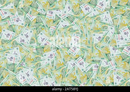 La Cathédrale de Curtea de Arges portrait d'argent roumain 1 Leu 2005 euros. Le projet de loi de l'argent vert close up Banque D'Images