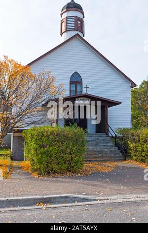 St, l'église Michael, l'église historique Ukranian Catjholic de Garson, en Ontario. Banque D'Images