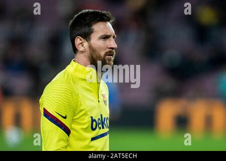 Camp Nou, Barcelone, Catalogne, Espagne. 30 janvier 2020. COPA Del Rey Football, Barcelone contre Leganes; Lionel Messi du FC Barcelona pendant le préchauffage crédit: Action plus Sports/Alay Live News Banque D'Images