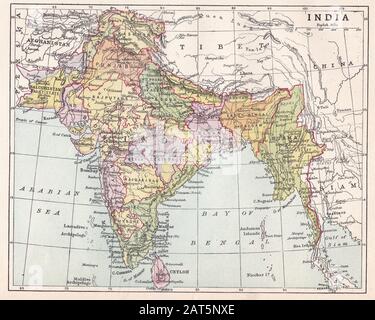 Carte ancienne de l'Inde Banque D'Images