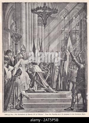 Jeanne d'Arc : le couronnement de Charles VII à Reims par J E Lenepveu Banque D'Images