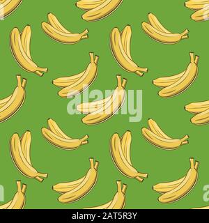 Motif coloré sans couture et bananes de style vintage Illustration de Vecteur