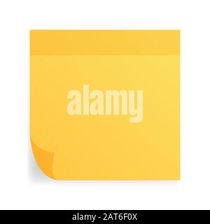 Autocollant carré vierge avec notes froissés, maquette avec coin incurvé. Maquette étiquette adhésive vide ou étiquettes de prix. Textures réalistes. Shad transparent Illustration de Vecteur