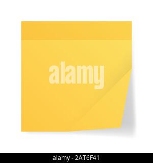Autocollant carré vierge avec notes froissés, maquette avec coin incurvé. Maquette étiquette adhésive vide ou étiquettes de prix. Textures réalistes. Shad transparent Illustration de Vecteur