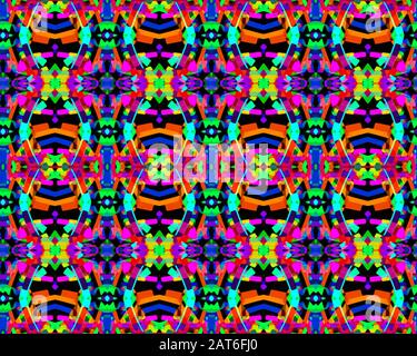 Motif mosaïque moderne et abstrait sans couture dans des tons multicolores vifs Banque D'Images