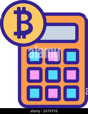 L'icône de bitcoin comptage vecteur. Illustration symbole contour isolé Illustration de Vecteur