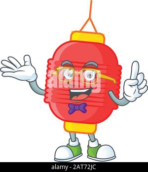 Personnage de dessin animé de la lanterne chinoise Geek Illustration de Vecteur