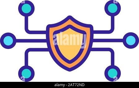 L'icône de virus informatique vecteur. Illustration symbole contour isolé Illustration de Vecteur
