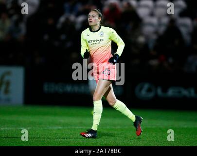 Borehamwood, ANGLETERRE - 29 JANVIER: Tessa Wullaert de Manchester City WFC lors du match semi-final de la coupe continentale entre Arsenal Women et Manchester City Women au Meadow Park Stadium le 29 janvier 2020 à Borehamwood, Angleterre. (Photo de AFS/Espa-Images) Banque D'Images