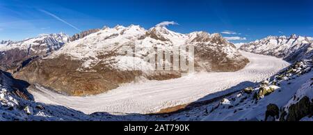 Glacier d'Aletsch en Valais / Aletschgletscher im Wallis im Herbst Banque D'Images