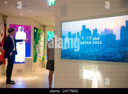 Doha, Katar. 30 septembre 2019. Vidéo promotionnelle pour Qatar 2022 Legacy Pavilion - espace d'exposition interactif pour la coupe du monde de la FIFA Qatar 2022â „′ à Doha/Qatar le 29 septembre 2019 Â | utilisation dans le monde crédit: DPA/Alay Live News Banque D'Images