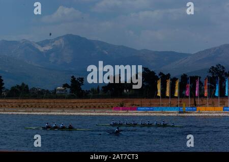 20040817 Jeux Olympiques Athènes Grèce [Rowing] Schinias - Photo Peter Spurrier Images@Intersport-Images.com Tel +44 7973 819551 [Crédit Obligatoire Peter Spurrier/ Intersport Images] Banque D'Images