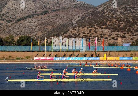 20040819 Jeux Olympiques Athènes Grèce [Rowing] Schinias - Photo Peter Spurrier Images@Intersport-Images.com Tel +44 7973 819551 [Crédit Obligatoire Peter Spurrier/ Images Intersportives] Banque D'Images