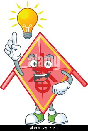 Ayez un geste d'idée de dessin de personnage de dessin animé de cerf-volant chinois Illustration de Vecteur