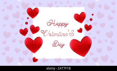 Bonne carte de Saint Valentin. Concept de coeurs. Composition romantique. Illustration de Vecteur
