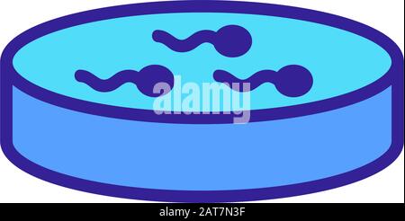 Sperme dans l'icône des travaux pratiques vecteur. Illustration symbole contour isolé Illustration de Vecteur