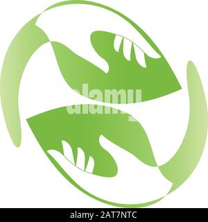 Mains, feuilles, bien-être, naturopath, vegan, logo Illustration de Vecteur