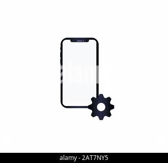 icône web téléphone mobile, icône smartphone. Illustration vectorielle, conception plate pour site Web isolé. Illustration de Vecteur