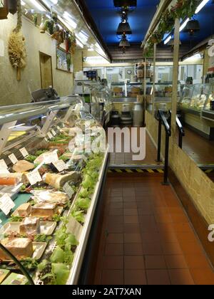 Le magasin traditionnel de bouchers à Nantwich, en Angleterre Banque D'Images