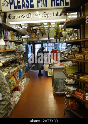 Le magasin traditionnel de bouchers à Nantwich, en Angleterre Banque D'Images