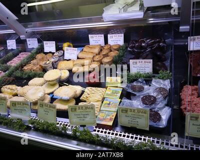 Le magasin traditionnel de bouchers à Nantwich, en Angleterre Banque D'Images