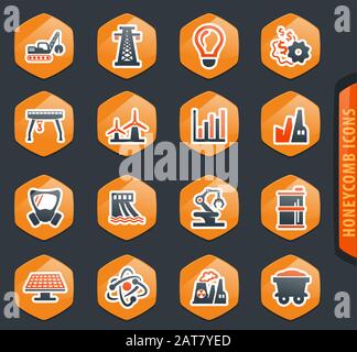 Set d'icônes de l'industrie Illustration de Vecteur
