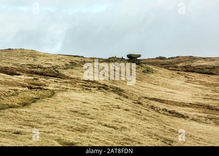 The Noe Stool On Kinder Scout, Peak District National Park, Derbyshire, Angleterre Banque D'Images