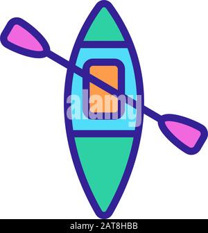 icône de vecteur unique de kayak. Illustration du symbole de contour isolé Illustration de Vecteur