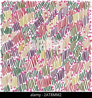 Arrière-plan abstrait avec des points et des lignes de couleur Banque D'Images