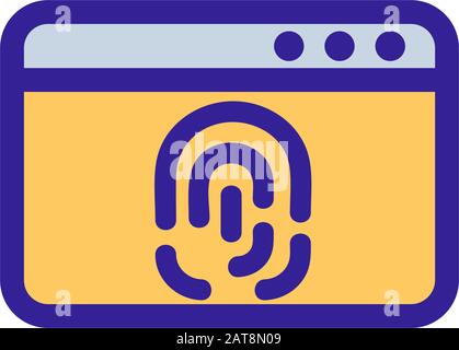 Vecteur d'icône d'empreinte digitale de l'ordinateur. Illustration du symbole de contour isolé Illustration de Vecteur