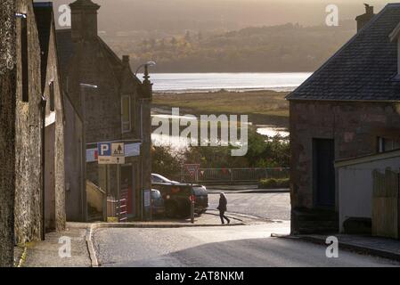 Bonar BRIDGE, ÉCOSSE, Royaume-Uni - 11 novembre 2017 - scène de rue à Bonar Bridge Sutherland Scotland UK Banque D'Images