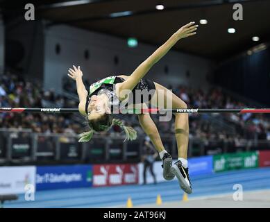 Karlsruhe, Allemagne. 31 janvier 2020. Yaroslava Mahuchikh (Ukraine/saut élevé). GES/Athletics/Indoor Meeting Karlsruhe | IAF World Indoor Tour, 31 janvier 2020 | usage Worldwide Credit: DPA/Alay Live News Banque D'Images