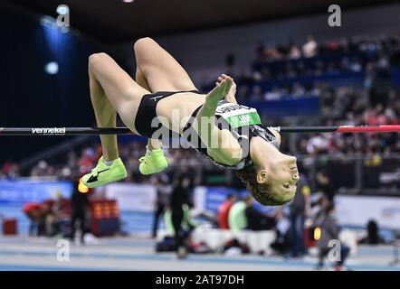 Karlsruhe, Allemagne. 31 janvier 2020. Imke Onnen (Allemagne/saut en hauteur). GES/Athletics/Indoor Meeting Karlsruhe | IAF World Indoor Tour, 31 janvier 2020 | usage Worldwide Credit: DPA/Alay Live News Banque D'Images