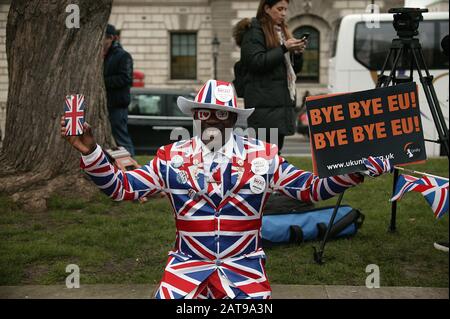 Joseph Afrane aux célébrations de la Journée du Brexit Banque D'Images