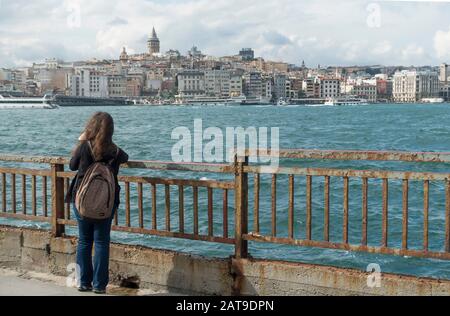Détroit Du Bosphore De La Corne D'Or, Istanbul, Turquie Banque D'Images