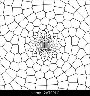 Vecteur Résumé spirale géométrique Voronoi arrière-plan. Motif de modèle en mosaïque polygonale Voronoi Lattice, à la mode et irrégulier. Illustration de Vecteur