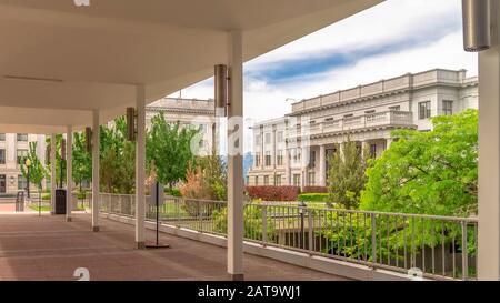 Entrée panoramique au bâtiment de la capitale de l'État de l'Utah, dans le centre-ville de Salt Lake City Banque D'Images