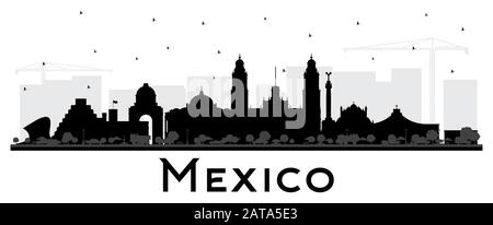 Silhouette Skyline De Mexico Avec Bâtiments Noirs Isolée Sur Blanc. Illustration Vectorielle. Illustration de Vecteur