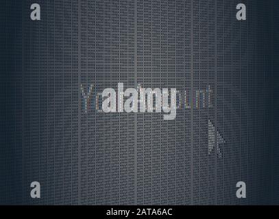 Gros Plan Flèche Curseur Pointant Vers Le Site Élément De Menu Votre Compte Mots Sur L'Écran Lcd De L'Ordinateur Fond Pixel - Vector Macro Image Concept Numérique Illustration de Vecteur