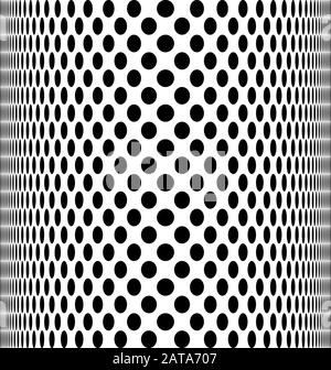 Fond Vectoriel En Noir Et Blanc Halftone Cylindrique Generative Op Art Illustration de Vecteur