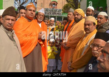 Ajmer, Inde. 31 janvier 2020. Sufi Basant est un festival indien dans la cour de Dargah Khwza Moinuddin Chishty à Ajmer, Rajasthan, Inde. (Photo De Shaukat Ahmed/Pacific Press) Crédit: Pacific Press Agency/Alay Live News Banque D'Images